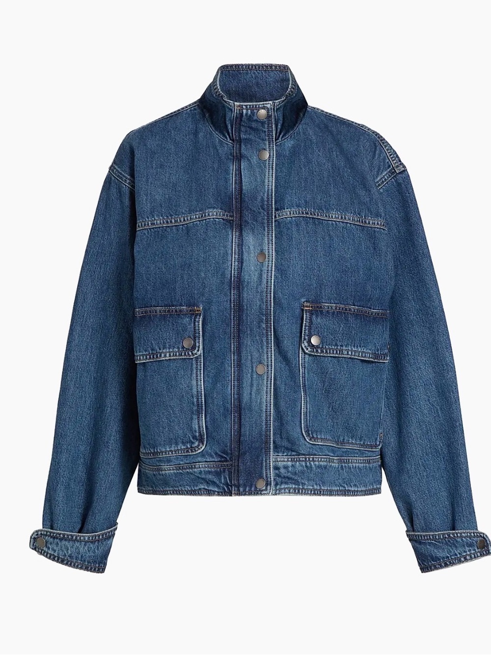 oversized boyfriend denim army bomber jacket